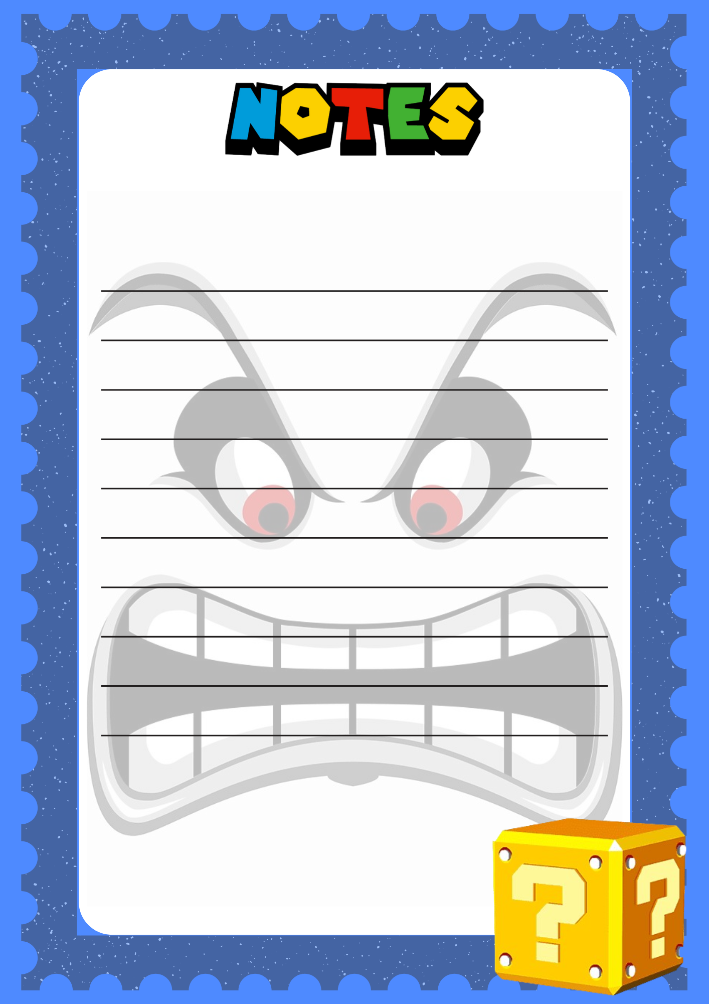 Super Mario Whomp Notepad