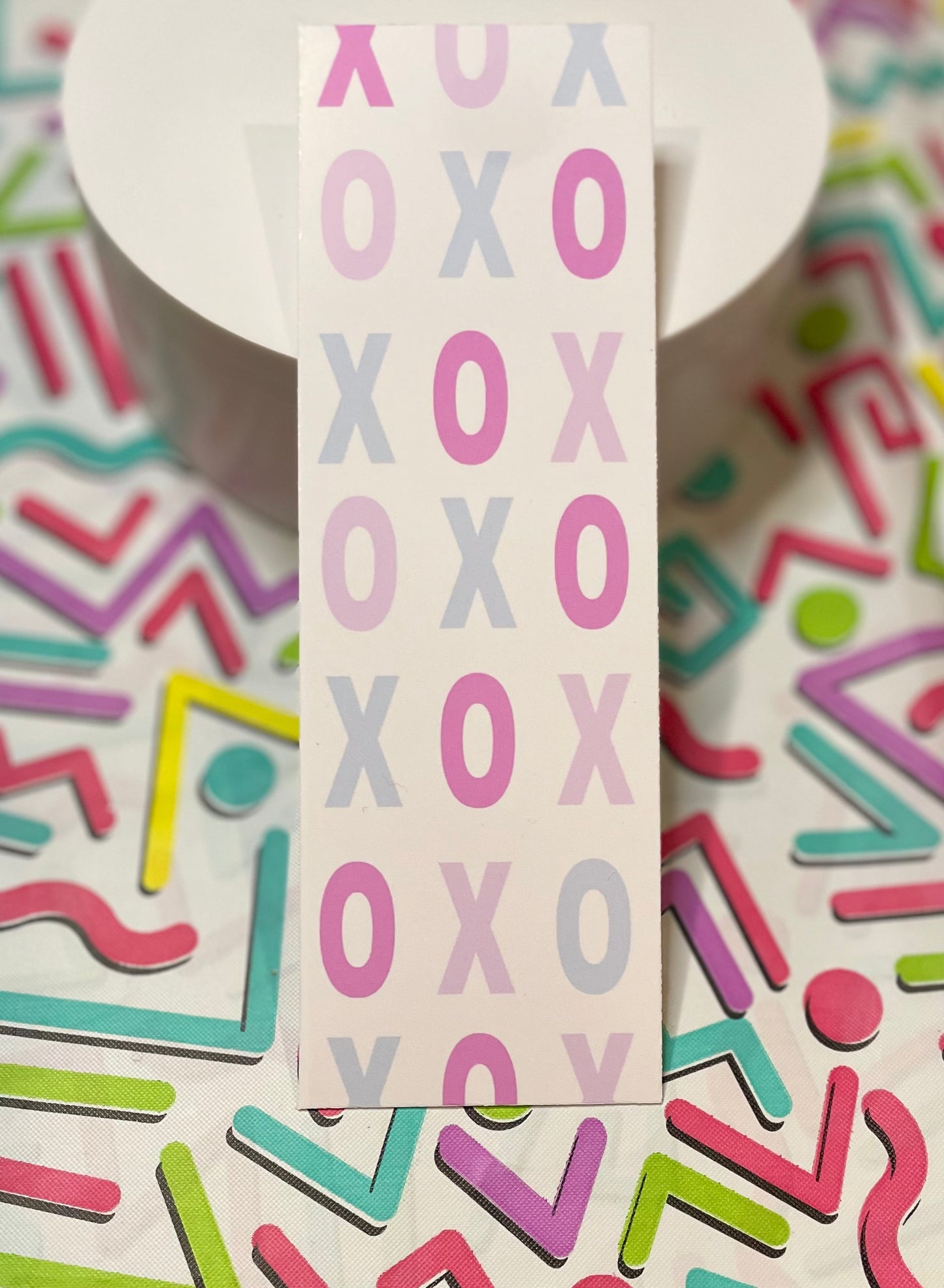 Glossy X's and O's bookmark, perfect for romance novels.