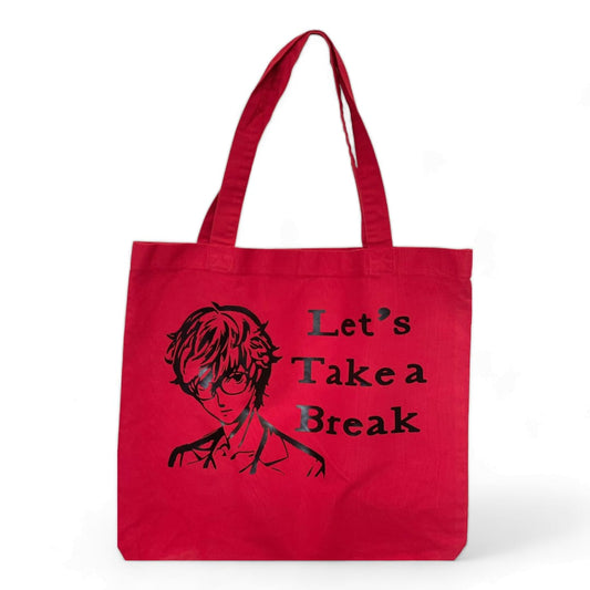 Red Persona 5 Let's Take a Break Tote Bag
