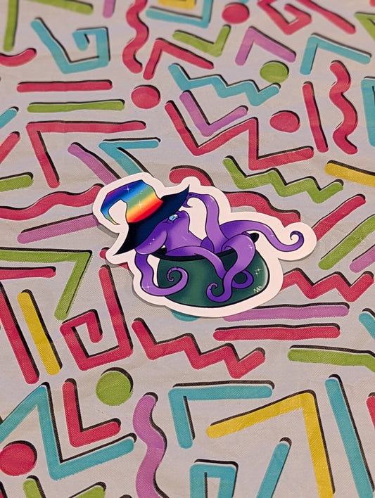 Spooky Pride Rainbow Octopus Sticker